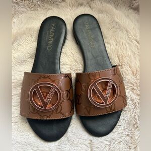 Mario Valentino Leather Slide Sandal